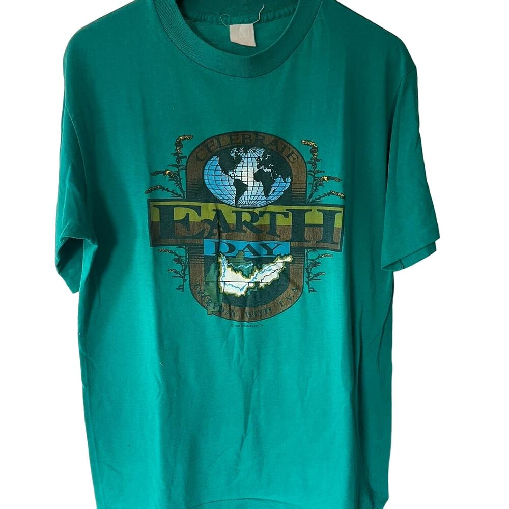 Vintage 90s Earth Day 1990 Tennessee Valley Single Stitch Shirt Adult XL
